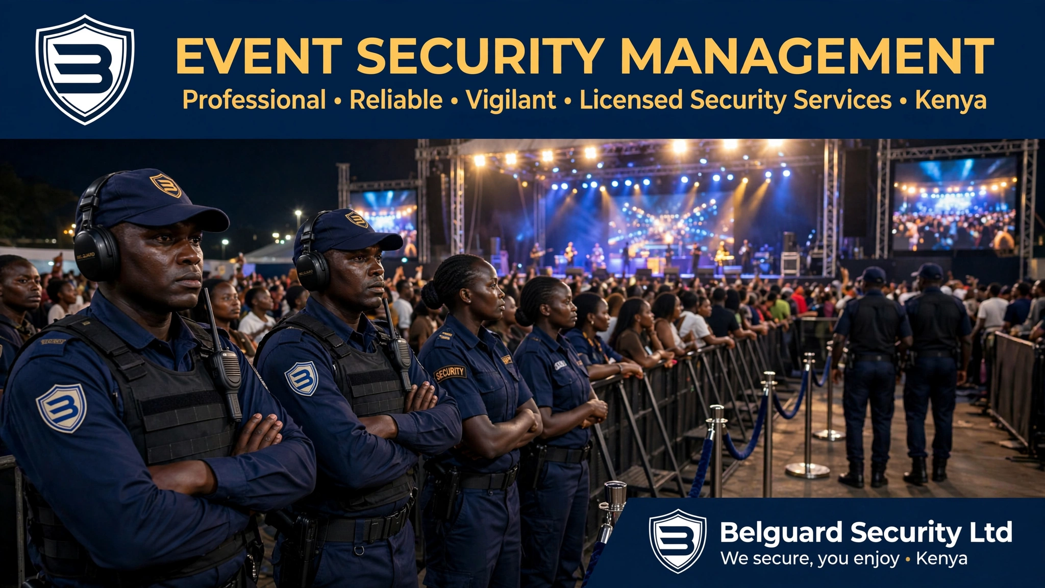 Event Security Management - Belguard Security Ltd - Concerts, VIP Protection, Crowd Control Kenya
